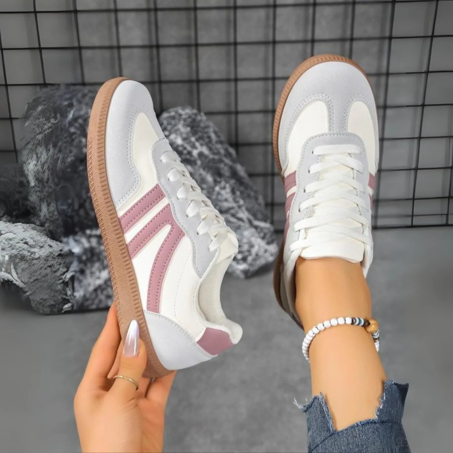 Non-Slip Comfortable Lace-Up Sneakers