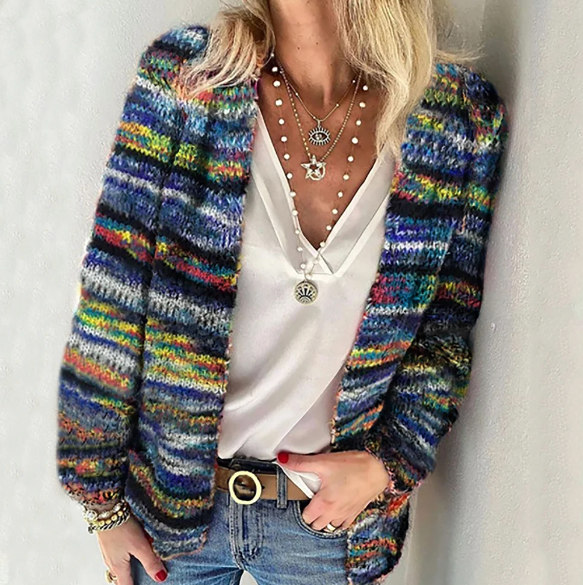 Comfortable Cozy Multicolor Cardigan